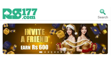 RS177 Game website banner showing invite a friend earning offer